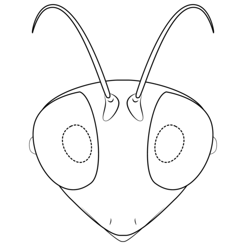 Praying Mantis Mask Coloring Page